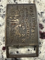 Vintage Levi Strauss & Co Belt Buckle Original Riveted Clothing Gunmetal USA.
