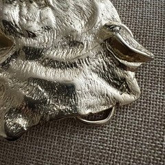MBCI Vintage Gold Tone Roaring Lion Head Belt Buckle Size 3.5 Inch Western