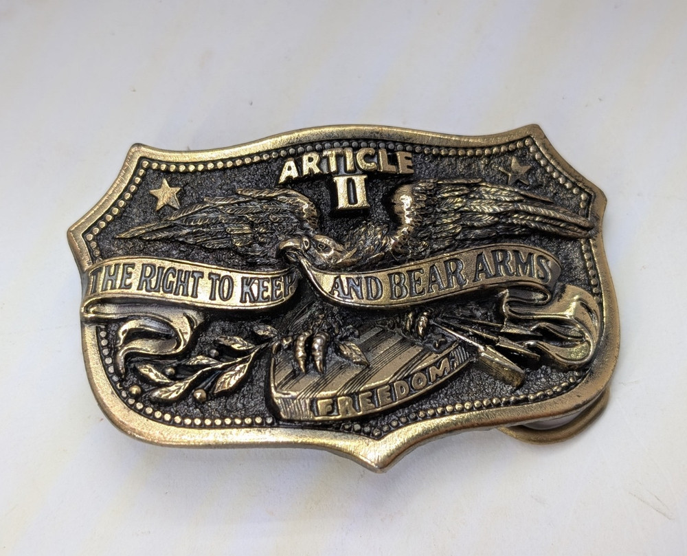 The Great American Buckle Co. Article II Eagle Western Belt Buckle Gold/Black