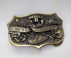 The Great American Buckle Co. Article II Eagle Western Belt Buckle Gold/Black