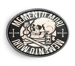Memento Mori Belt Buckle – Gothic Skull Belt Buckle – 134