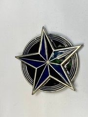 Star Blue And Black Color Pewter Great American Products Belt Buckle