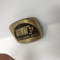 VTG Safe Driver Award Solid Brass Belt Buckle Trucking Driving School Hipster