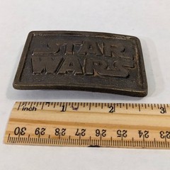 Vtg 1977 Star Wars Belt Buckle The Leather Shop San Francisco Brass Tone Logo