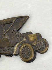 VERY NICE Oldtime Automobile Antique Car Cord Model A Solid Brass Belt Buckle