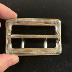 Vintage Chrome Plated 2.25” Double Prong Duty Belt Buckle
