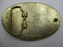 Vintage State Of Texas Belt Buckle Mens Gold 1.5&Prime; Metal Oval Star Western Cowboy