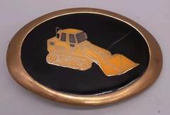Vintage Caterpillar 953 Tractor Belt Buckle Baron Brass Company Used 1983