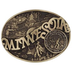 Montana Silversmiths State Heritage Antiqued Oval Brass Western Belt Buckle New