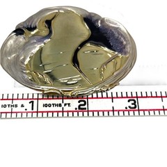 Charmat Vintage Belt Buckle Silver Artisan Cranes of Beverly Hills enamel Birds