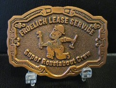 Froelich Lease Service Super Roustabout Gas & Oil Crew Belt Buckle Gorham Kansas