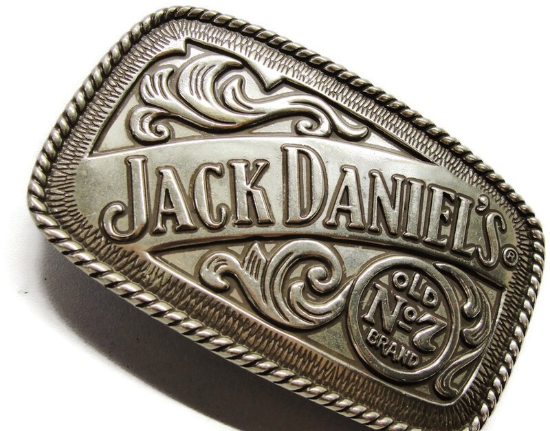 2005 Jack Daniels Metal Belt Buckle Silver Tone Old No 7