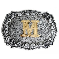Men&rsquo;s Belt Buckles, English Letter in 3D, Western Style, CowboyAlphabe…