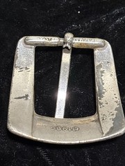 Vintage Nice 1993 Western Textured Engraved Pattern Cowboy Belt Buckle Set