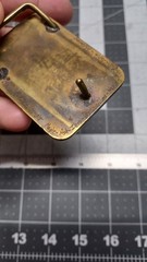 Terry L Evans Signed Inlaid Wood & Brass Belt Buckle 78-318 Mountain Lanscape