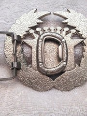 Cadillac Emblem Metal Belt Buckle Bottle Opener Chrome Enamel Mud flap Sexy Lady
