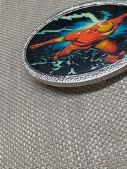 Ironman Iron man Belt Buckle Metal Oval Shape photo 2 1/2&Prime; in size