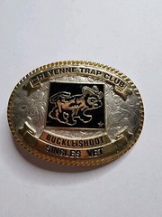 Cheyenne Trap Club Champion VTG Trophy Belt Buckle Buckle Shoot Singles Vet