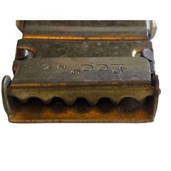 Vintage Lee Heavy Duty Belt Buckle Brass Tone Metal Adjustable Strap Loop