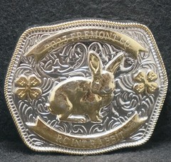 XF05166 VINTAGE 2023 *2023 FREMONT CO. R C INT RABBIT* COMMEMORATIVE BELT BUCKLE