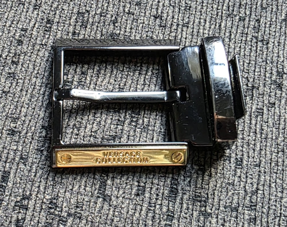 Versace Collection Italy Belt Buckle Gunmetal/Gold Metal