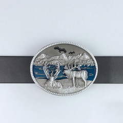 New Original Vintage Deer Wild Life Western Oval Belt Buckle
