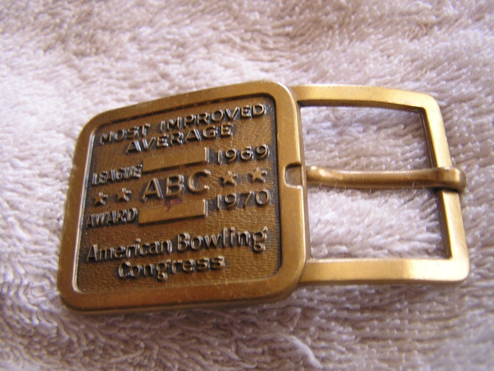 Vintage ABC Belt Buckle American Bowling Congress 1970