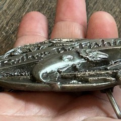 Vintage 1985 Siskiyou Buckle Co Id Rather Be Fishing Trout Belt Buckle M-30