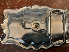 Vintage Horse Belt Buckle Silver and Black