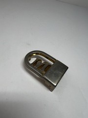 VTG Pat Pending Initial M Monogram Two Tone Gold Silver Belt Buckle Italy