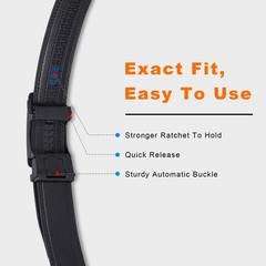 VATAN Men&rsquo;s Belt Leather Ratchet for 32&Prime; to 38&Prime; Waist Adjustable, Black