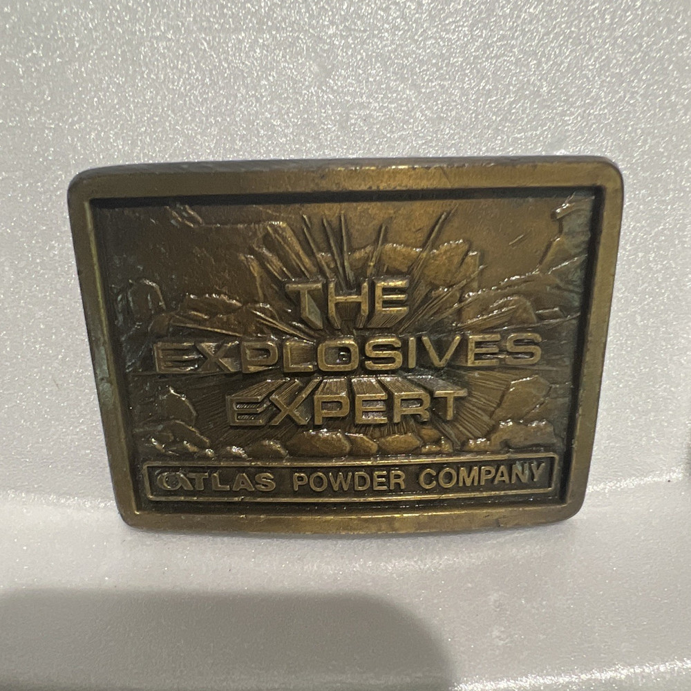 Tolanco Atlas Powder Co « The Explosives Expert » Gold Western Buckle 1.5&Prime;