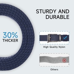 SENDEFN Nylon Ratchet Belts for Men, Golf Web Belt M（36 »-46 » Waist）, Blue