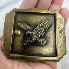 Vintage Solid Brass Eagle Belt Buckle Western Americana Biker Heavy Cast 4.06 oz