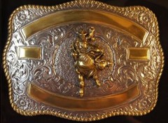 Crumrine Western Rectangle BULL RIDER Belt Buckle 3807241