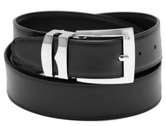 Concitor Men&rsquo;s Belt Reversible Wide Bonded Leather Silver-Tone 34, Gray