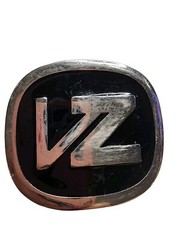Vintage Von Zipper Enameled Large Metal Belt Buckle Silver and Black