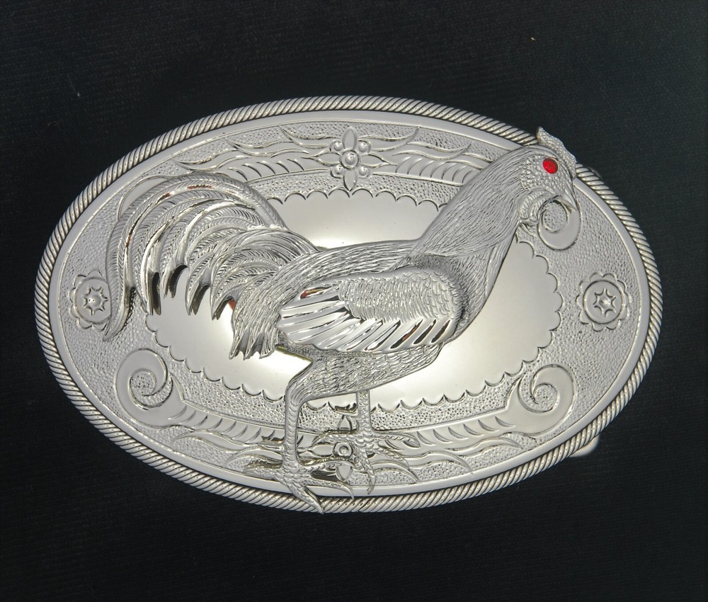 MADE BY ORDER MEN BELT BUCKLE HANDMADE STAINLESS STEEL COCK FIGHTER ROOSTER