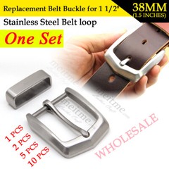 Mens Stainless Steel Belt Buckle Keeper Single Buckle Belt Loop 1.5&Prime; 38mm Lot