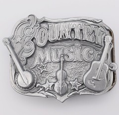 Country Music Banjo Guitar Fiddle Novelty Gift Belt Buckle (New)