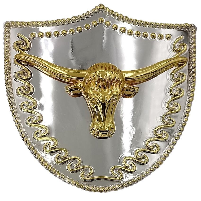 Oversize BIG BULL HEAD SHIELD Belt Buckle Silver GOLD Western Cowboy Large ov67