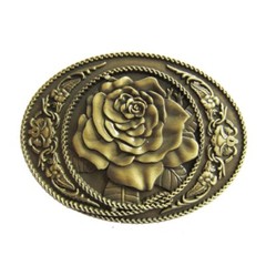 Vintage Bronze Plated Rose Western Oval Belt Buckle also Stock in the US
