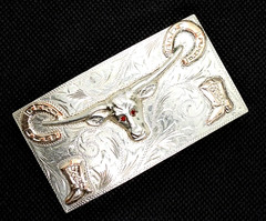 Vintage Taxco Mexican 925 Sterling Silver Cowboy Western Belt Buckle Eagle 50