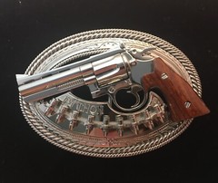 (MADE BY ORDER) BUCKLE HANDMADE STAINLESS STEEL WESTERN STYLE GUN PYTHON #2