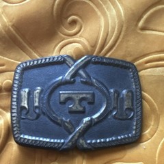 Oden Western Men&rsquo;s Belt Buckle Black Silver Metal Rectangular Vintage
