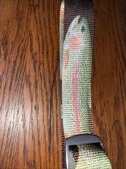 Croakies Artisan 2 Flick Ford 30 MM Webbing Aluminum Buckle Belt 43” Long