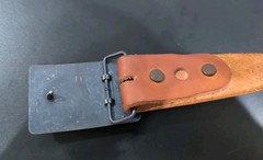 VINTAGE BEECH NUT TOBACCO LOGO BUCKLE LDL MARK W/LEATHER BELT MENS SZ 33 GVC