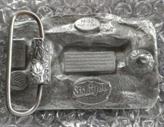 AMERICAN 4-4-0 TRAIN RAILROAD STEAM ENGINE BELT BUCKLE SISKIYOU MADE IN USA