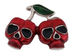 Skull Belt Buckle Skeleton Pirate Gothic New Men Women Red Cherries Metal Tattoo