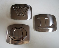 Men&rsquo;s Fashion Silver Finish Initial L, O, W Hip Hop Buckle No Belt